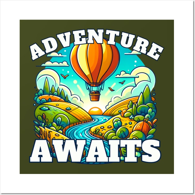 Adventure Awaits Hot Air Balloon Wall Art by Annabelhut